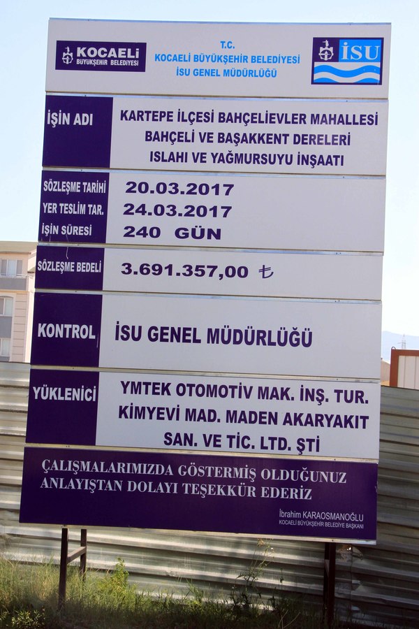 KARTEPE BAHÇELİEVLER’DE YAĞMURSUYU PROBLEMİNE SON 