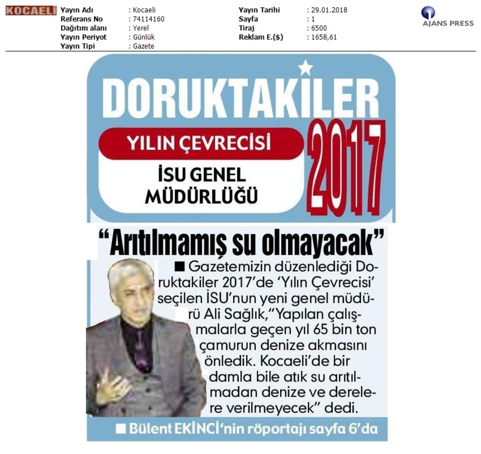 GENEL MÜDÜR SAĞLIK,”ARITILMAMIŞ SU OLMAYACAK”
