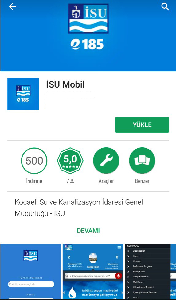 İSU ARTIK CEPTE:İSU MOBİL UYGULAMASI HİZMETE ALINDI
