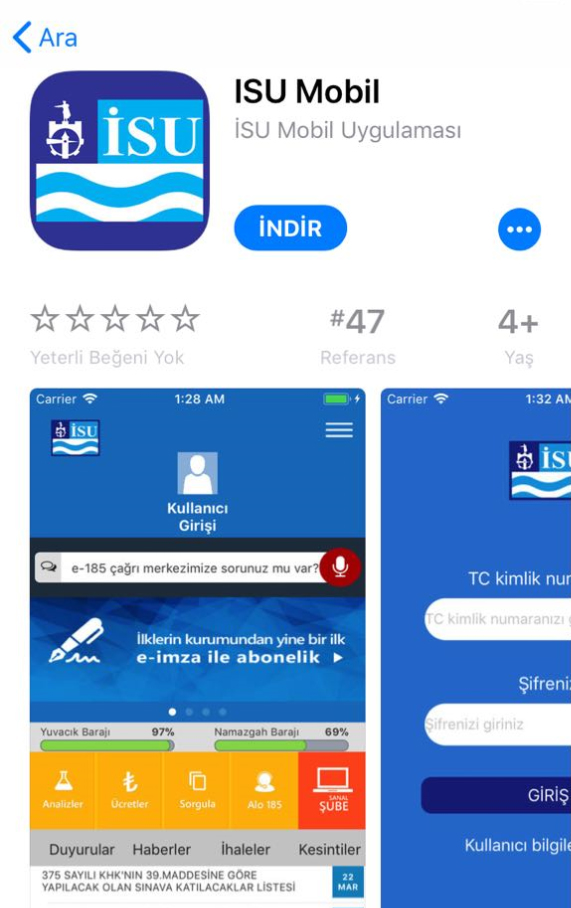 İSU ARTIK CEPTE:İSU MOBİL UYGULAMASI HİZMETE ALINDI