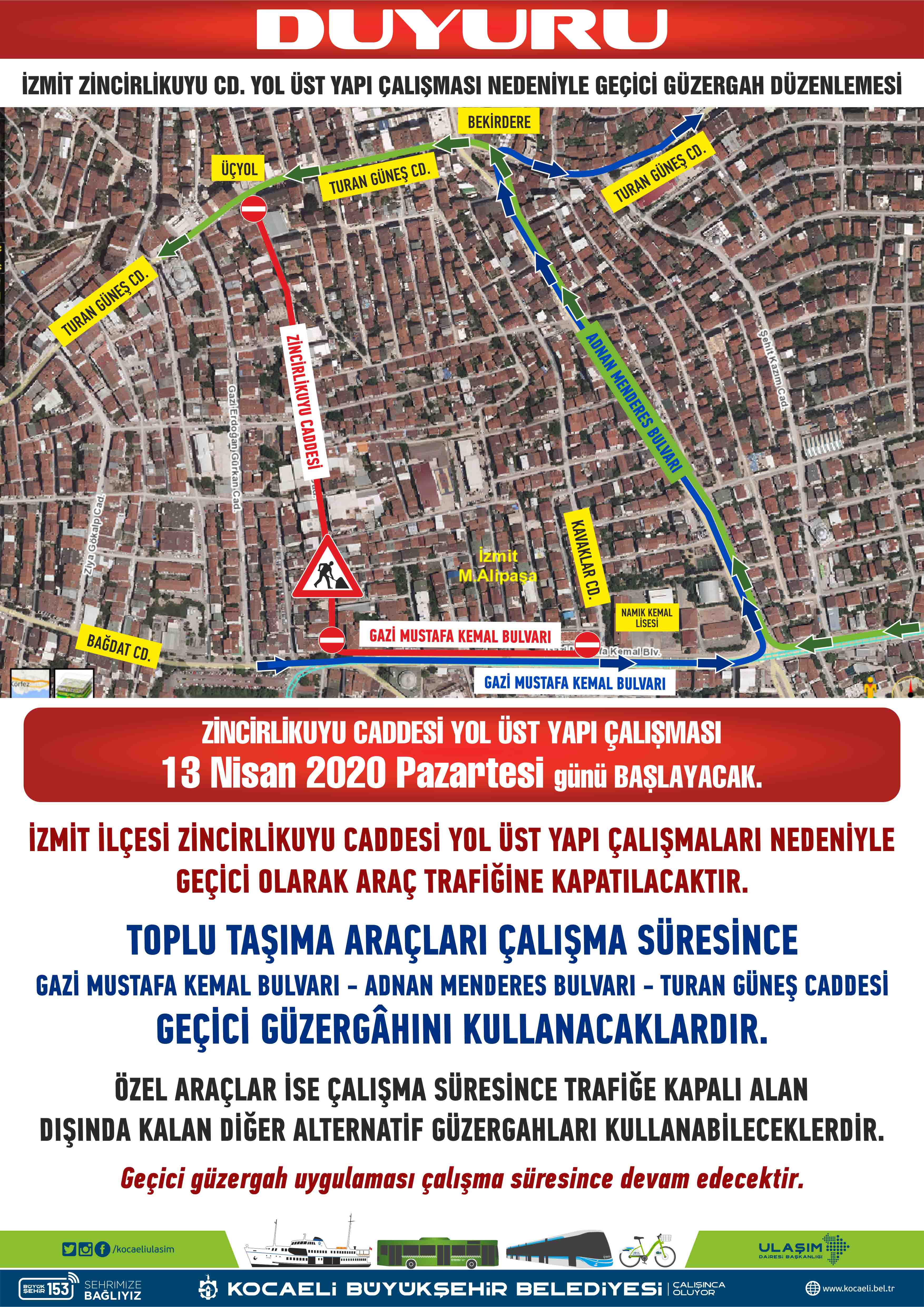 MEHMET ALİ PAŞA’DA 2 GEÇİCİ GÜZERGAH OLUŞTURULDU