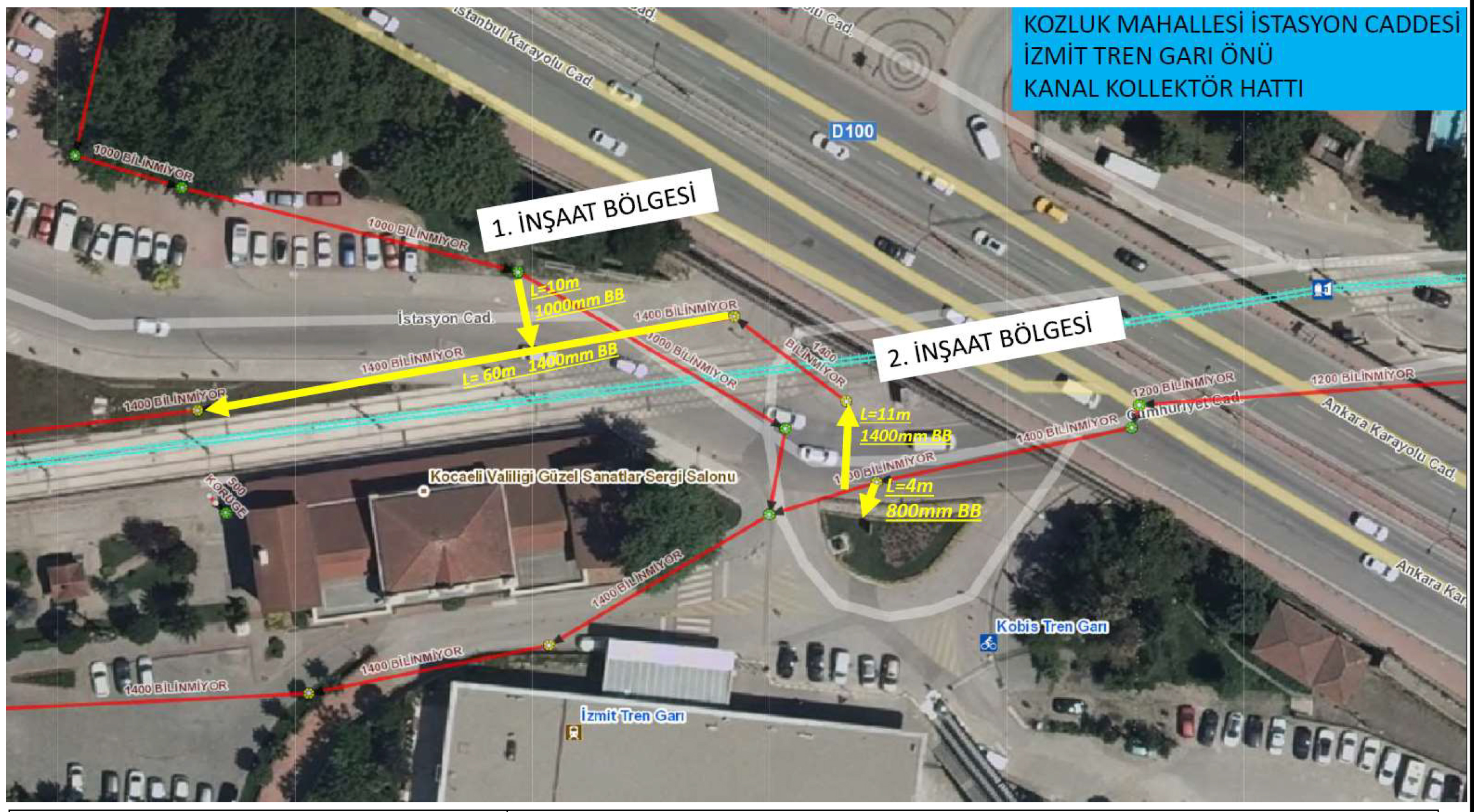 İZMİT TREN GARI'NDA KANALİZASYON BAĞLANTI ÇALIŞMASI