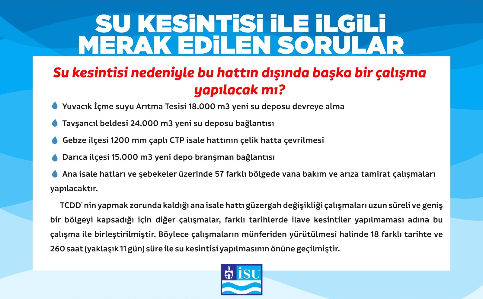 SU KESİNTİSİ HAKKINDA AÇIKLAMA