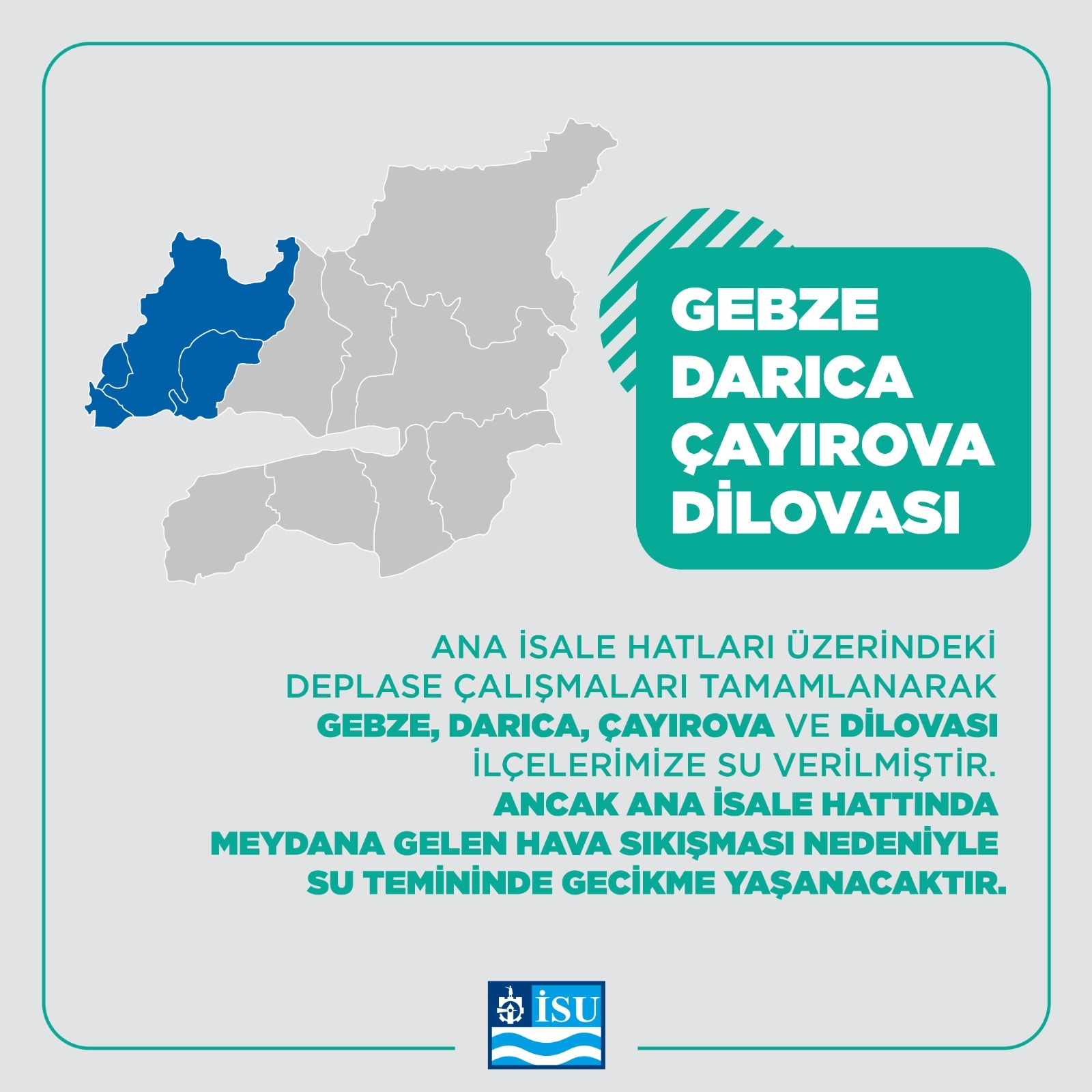 GEBZE,DARICA,ÇAYIROVA,DİLOVASI SU KESİNTİSİ HAKKINDA