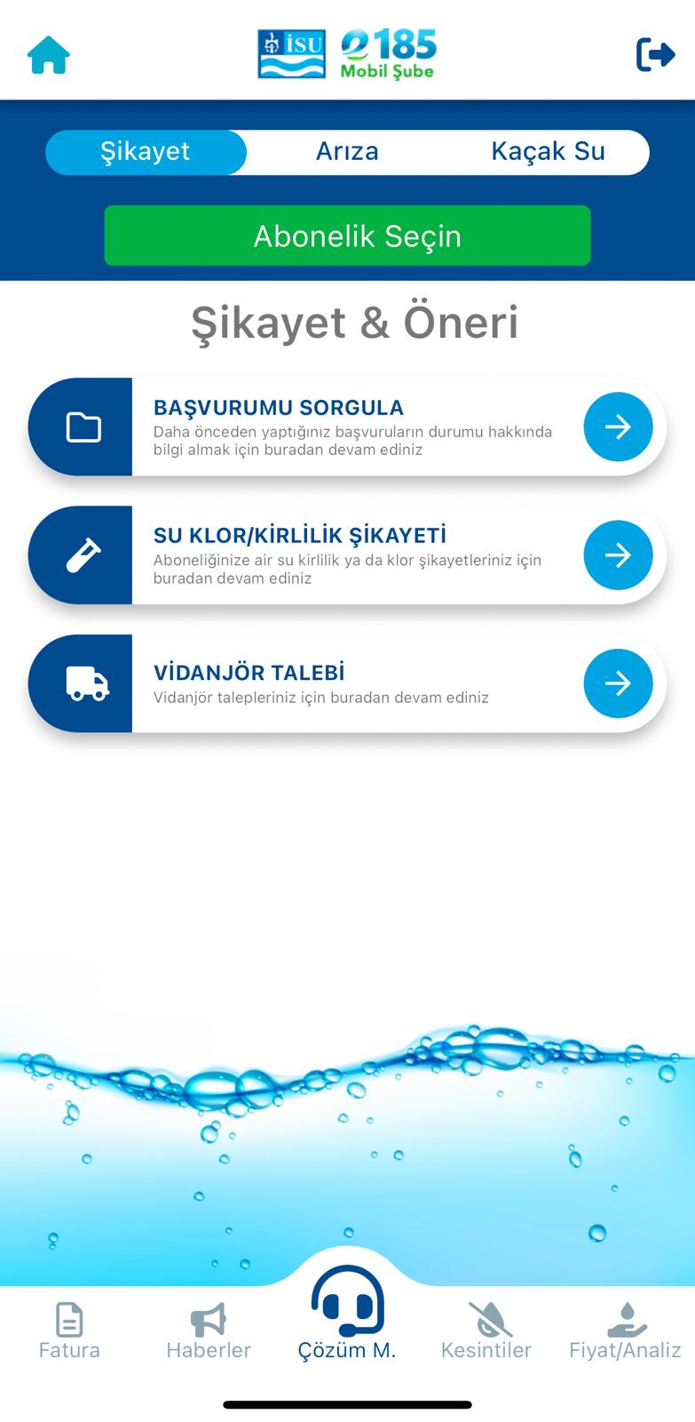 ‘İSU SANAL ŞUBE’ İLE ABONELİK İŞLEMLERİ KOLAYLIKLA YAPILABİLİYOR