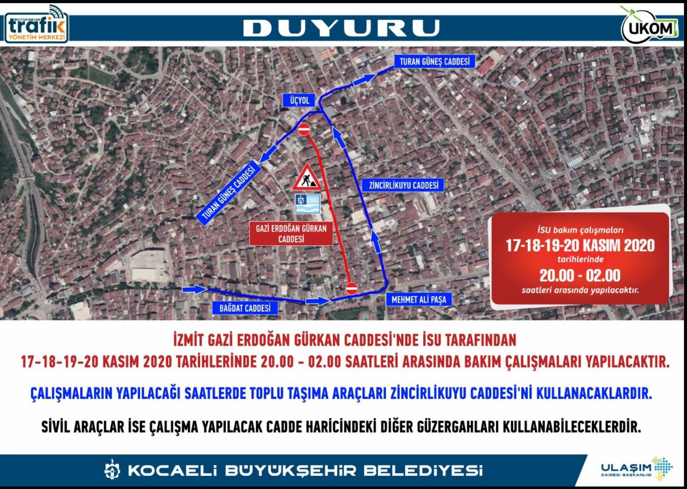 İZMİT MEHMETALİ PAŞA MAHALLESİNDE TRAFİK DÜZENLEMESİ