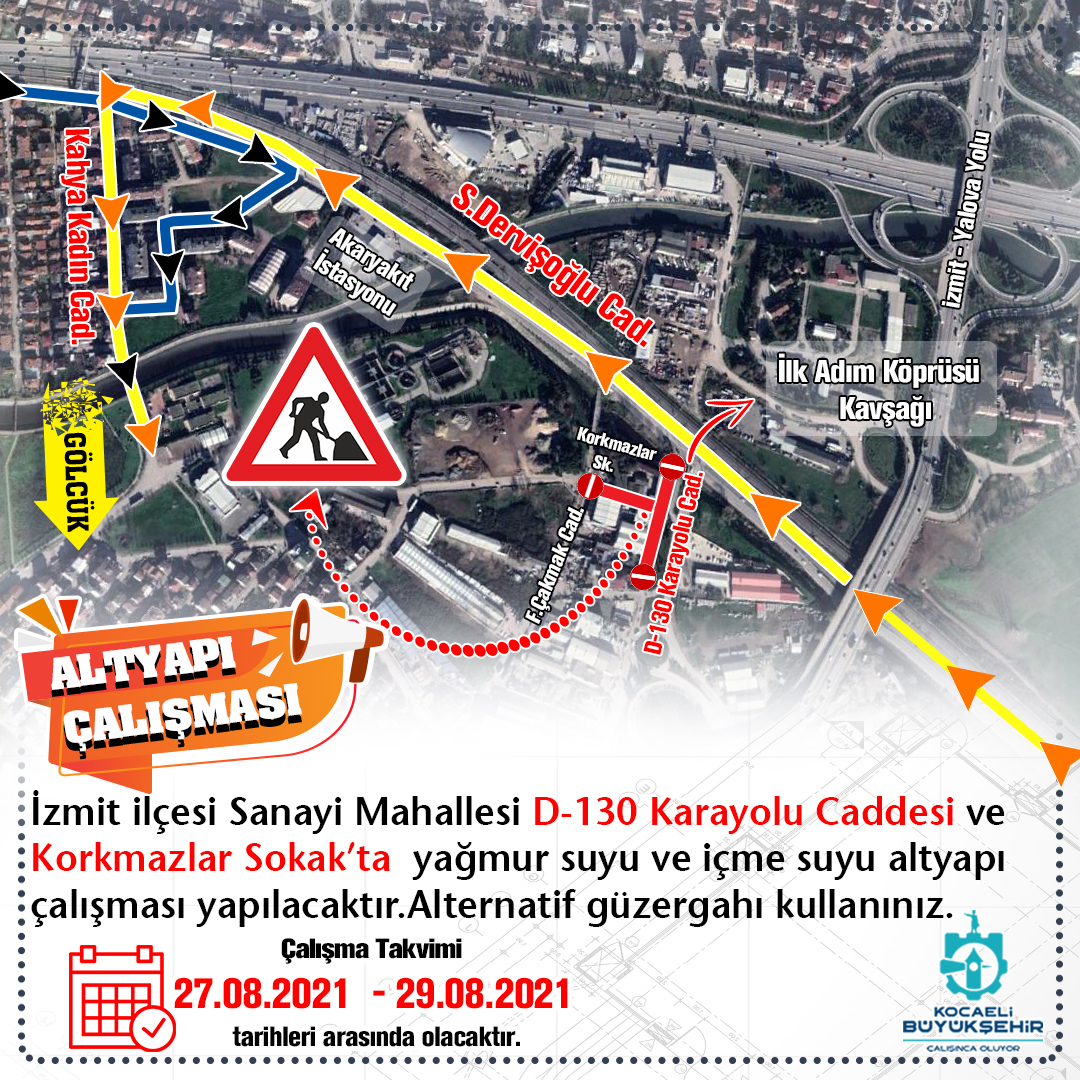 D-130 Karayolu Caddesi’nde Çalışma