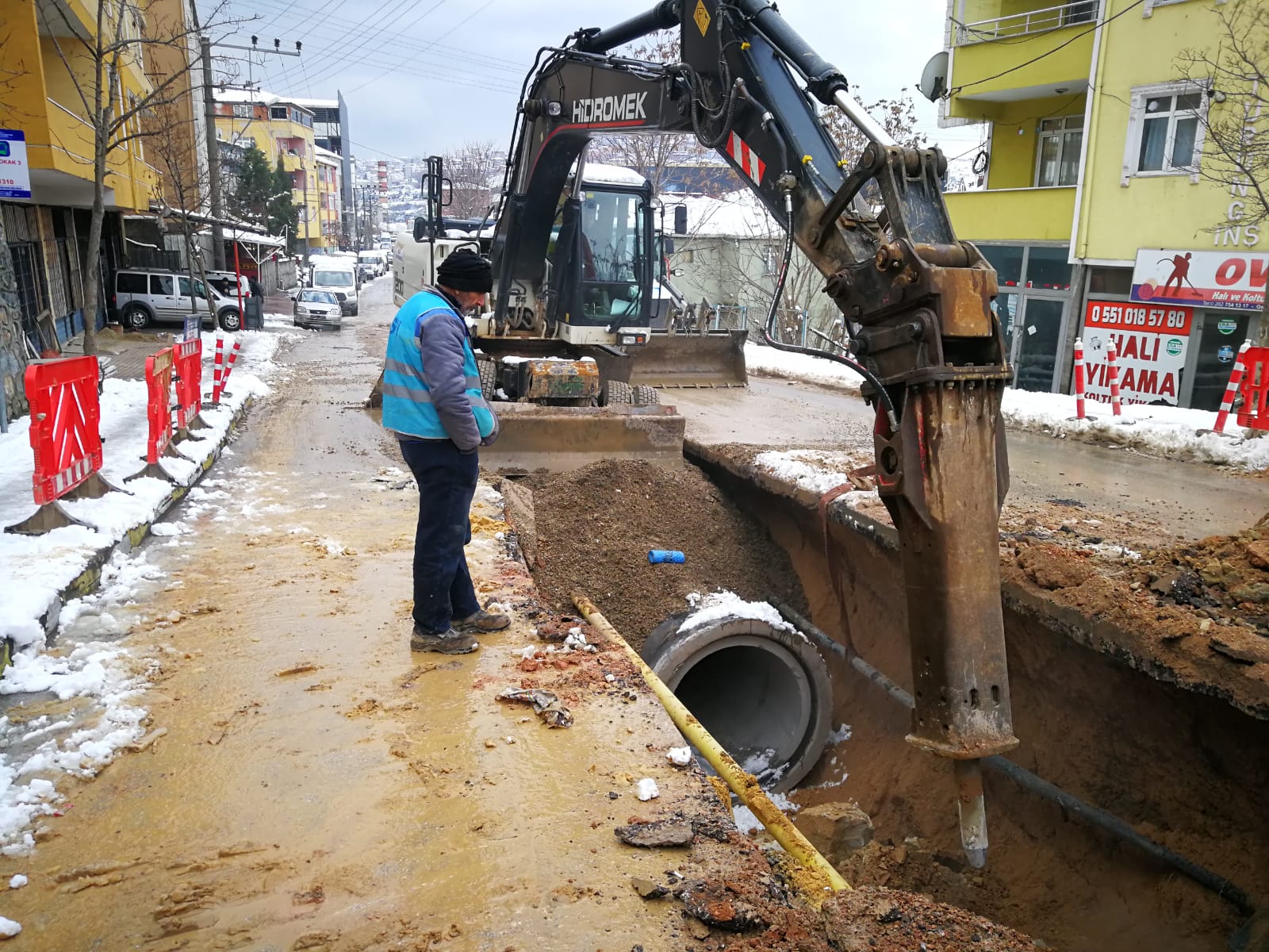 KAR SONRASI ALTYAPI VE ÜSTYAPI ÇALIŞMALARI BAŞLADI